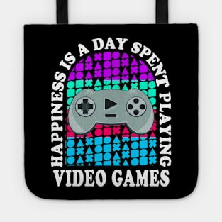 Happiness Is A Day Spent Playing Video Games Funny Tote