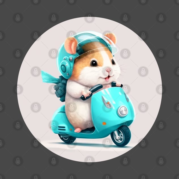 Hamster driving a Vespa by Rabbit Hole Designs