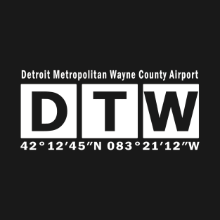 DTW Airport, Detroit Metropolitan Wayne County Airport T-Shirt