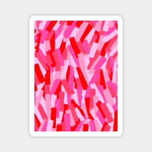 Pink and Red Abstract Brush Strokes Magnet