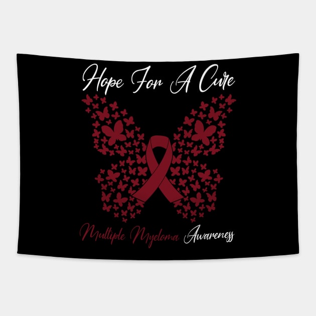 Hope For A Cure Butterfly Gift Multiple myeloma 3 Tapestry by HomerNewbergereq