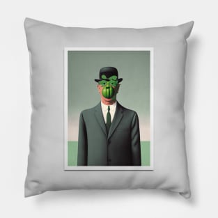 The Son of Man illustration in Rene Magrittees style Pillow