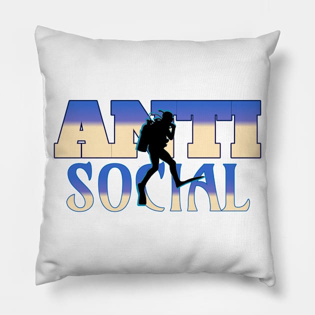 Scuba diving t-shirt designs Pillow by Coreoceanart