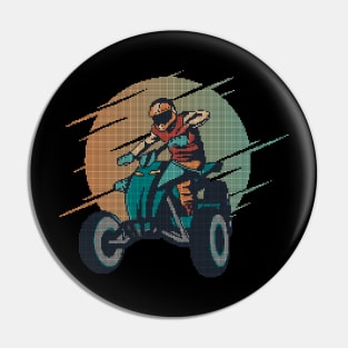 Pixel Quad Biker - low-bit graphics - gift Pin