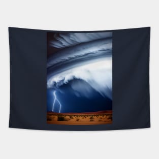 The Beautiful Dark Cloudy Thunderstrom. Tapestry