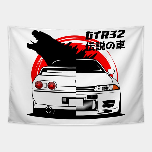 JDM R32 Rear Front Tapestry by GoldenTuners