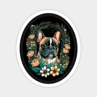 French Bulldog and Flowers Magnet