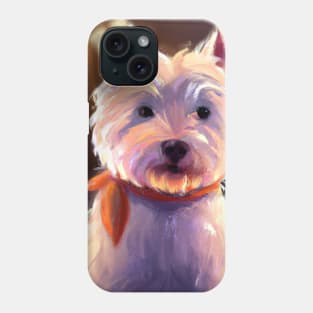 Cute West Highland White Terrier Drawing Phone Case