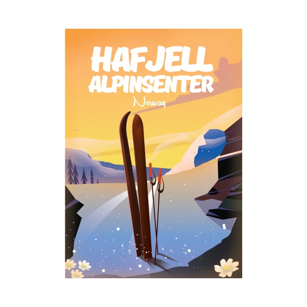 Hafjell Alpinsenter Norway Ski poster by nickemporium1