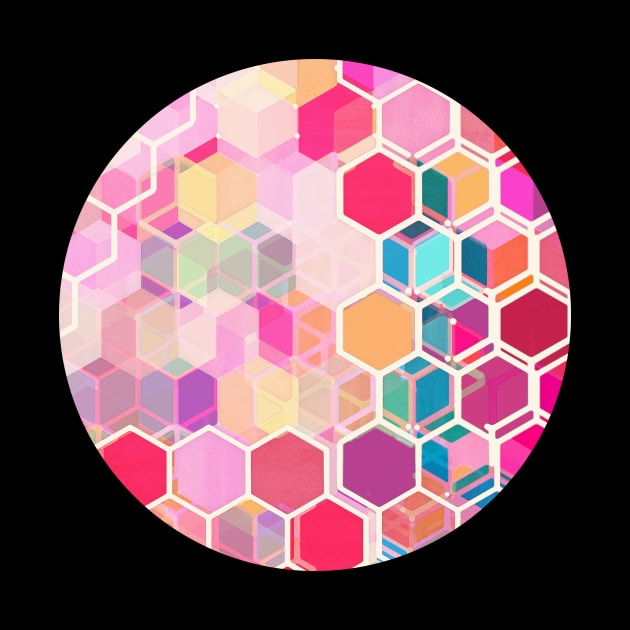 Rainbow Honeycomb - colorful hexagon pattern by micklyn