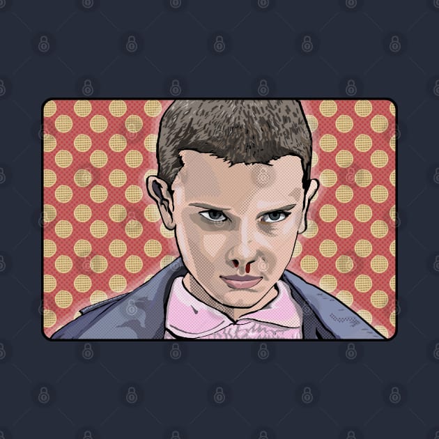 Eleven with pop art Eggo background by FanboyMuseum