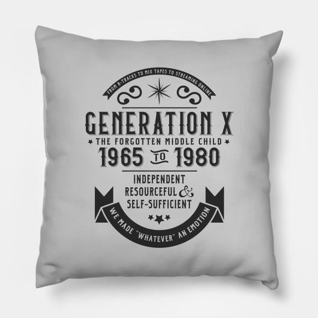 Generation X: The Middle Child Pillow by machmigo