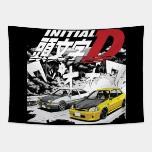 Initial D Drifting ek9 spoon todo vs AE86 Takumi racing Tapestry