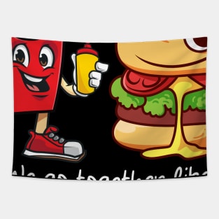 Kawaii Burger & fries Tapestry