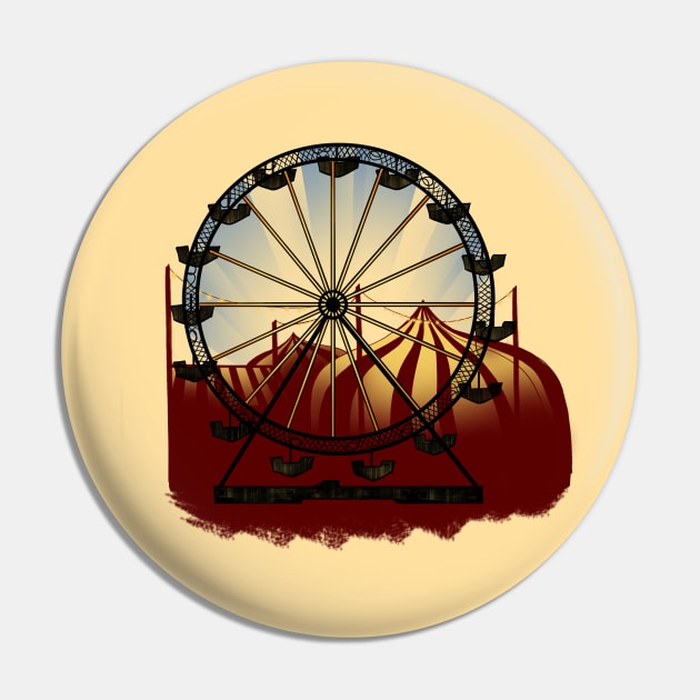 Old Carnival Ferris Wheel Pin by CatAstropheBoxes