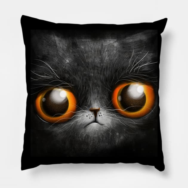 Sad cranky cat Pillow by Marysha_art