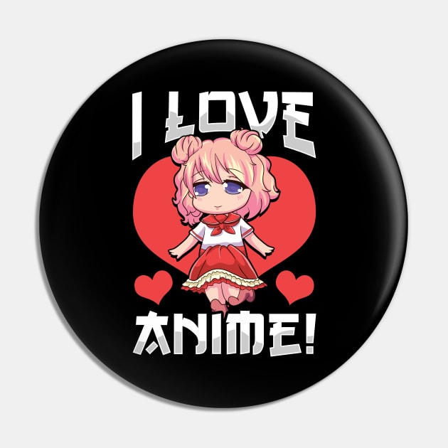 I Love Anime Cute Japanese Kawaii Anime Girl - Anime - Sticker