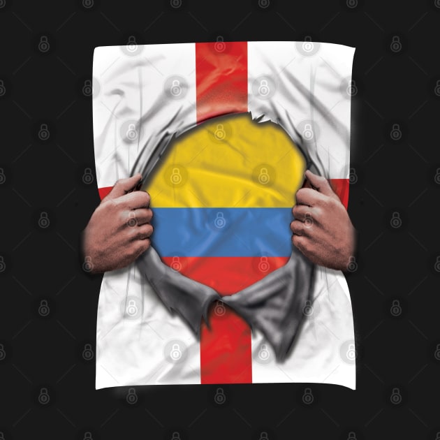 Colombia Flag English Flag Ripped - Gift for Colombian From Colombia by Country Flags