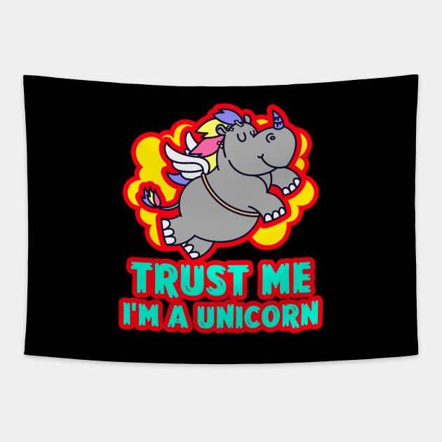 Trust Me I'm A Unicorn | Cute Baby Tapestry by KidsKingdom