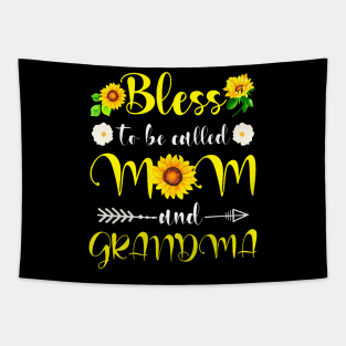 Sunflower Blessed To Be Called Mom And Grandma Mothers Day Tapestry