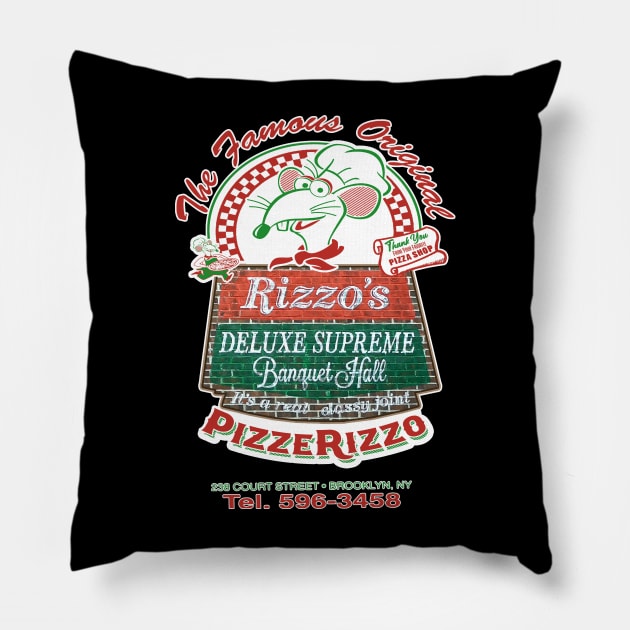 Rizzo's Deluxe Supreme Banquet Hall - Pizzerizzo Pillow by theDarkarts