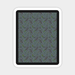 Grey deep dark forest. Saturated dark pattern. Magnet