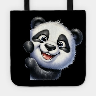 Cute Panda Playing Peek a Boo Tote