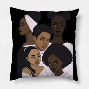 Shades of Summer / Girls of Color Illustration / Summer Pillow