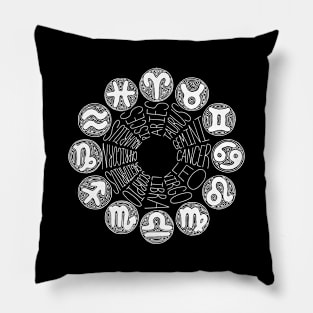 Zodiac Signs (white) Pillow