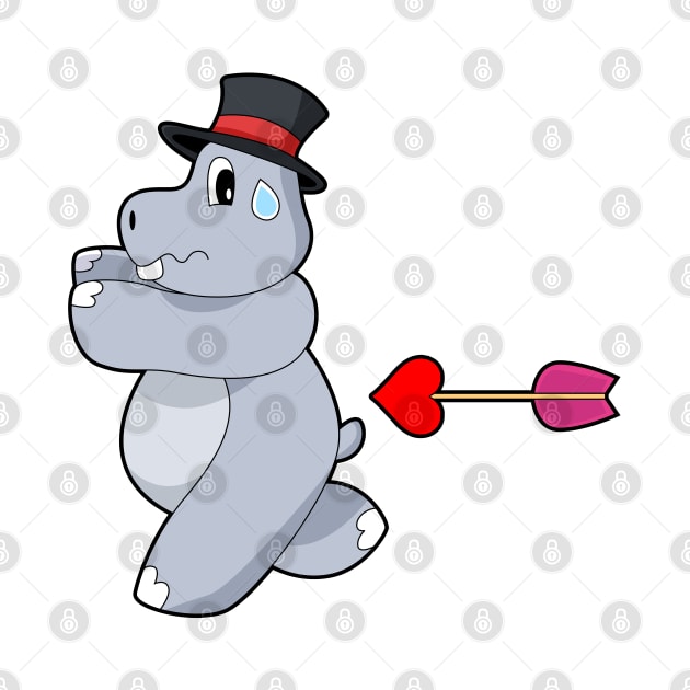 Hippo Groom Love arrow Wedding by Markus Schnabel