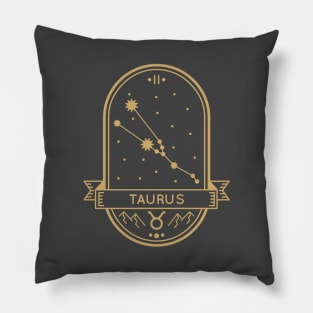 Taurus Gold Sigil Pillow