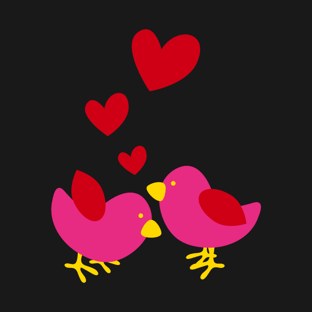 Lovebirds with Hearts by schlag.art