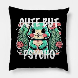 cute but psycho bunny Pillow