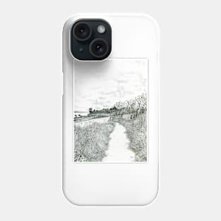 Coastal path at Crail in Fife [ East Coast of Scotland] [Pencil version] Phone Case