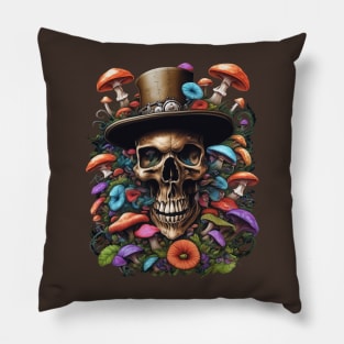 shroomy skull VII Pillow