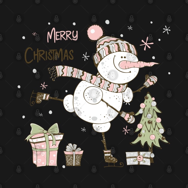 Merry Christmas And Happy New Year Snowman Christmas Tree Perfect Gift for Christmas Day by RajaGraphica