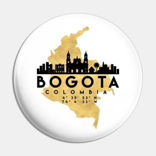 Bogota Colombia Skyline Map Art Pin