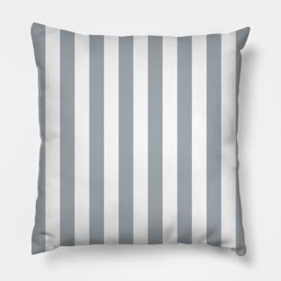 Grey Mist and White Large Vertical Cabana Tent Stripe Pillow