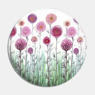 Abstract flower garden Watercolor artwork Pin