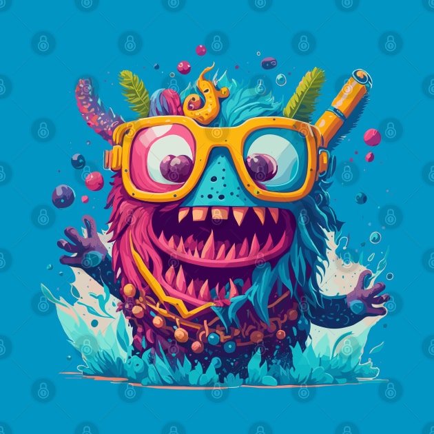 Beach Monster Splashing by Poge