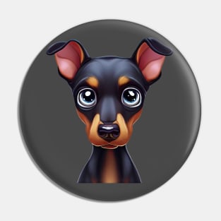 Adorable Doberman Pinscher Cartoon Pin