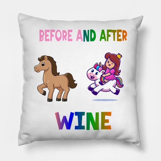 Before and after wine Pillow by A Zee Marketing
