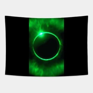 Green Solar Eclipse Tapestry