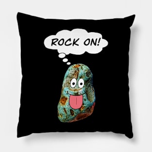 ROCK ON Funny Rockhound Geology Rockhounding Pillow