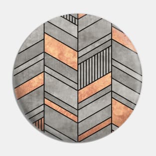 Abstract Chevron Pattern - Concrete and Copper Pin