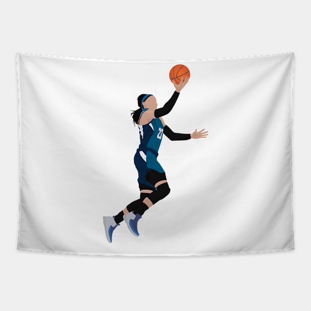 Women's basketball passion Tapestry by RockyDesigns