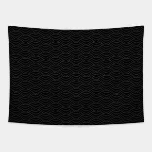 Japanese Seigaiha Dark Pattern Tapestry