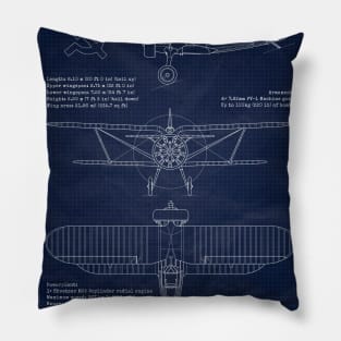 Polikarpov I15 Chaika Blueprint Pillow