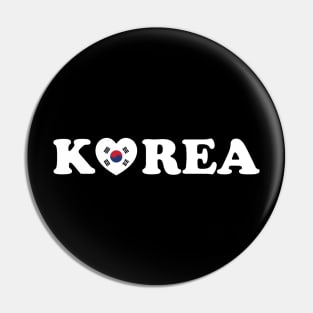 Korea Love Heart Flag Pin