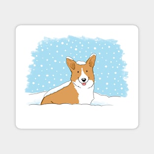 Snow Corgi | Cute Corgi Winter Holiday Magnet